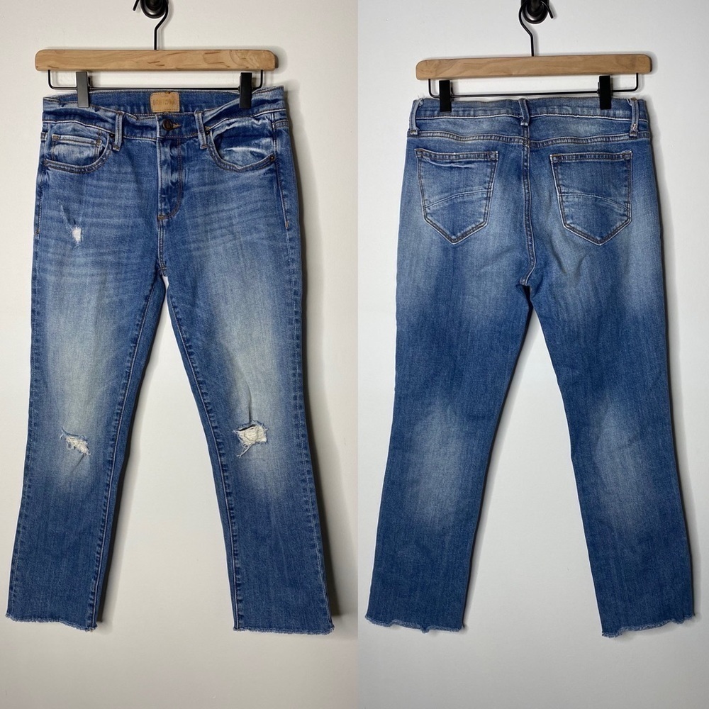 Driftwood Candace Cropped Distressed Raw Hem Jeans 27